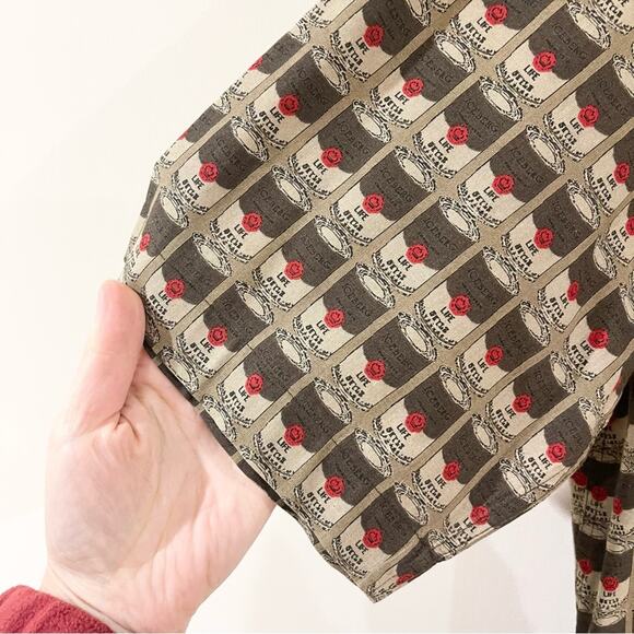 Iceberg Vintage Button Front Short Sleeve Shirt Men’s size M Soup Can Print - Picture 2 of 10